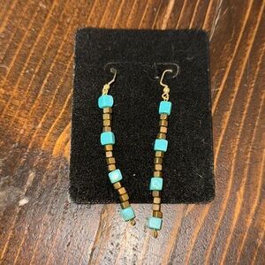 Elegant Turquoise and Gold Earrings